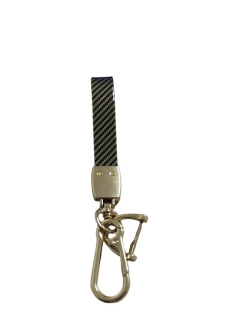 CGS | Medal Emblem Leather Car Keychain | Premium Metal Key Ring, Luxury Keychain Accessory for Car Keys | Black & Gold